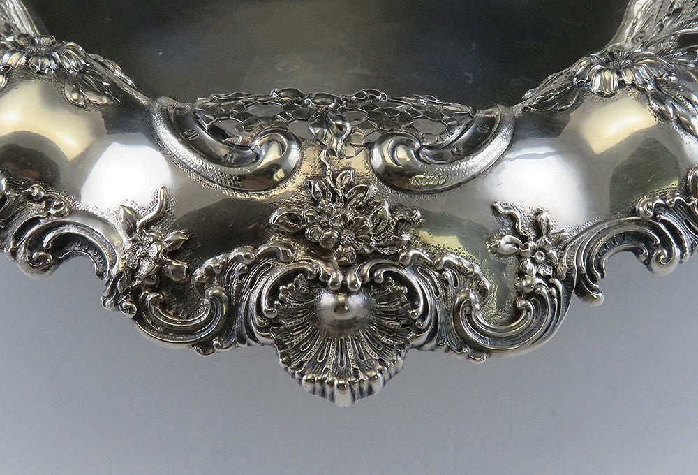Antique c1895 Tiffany Sterling Silver Victorian Huge Fruit Centerpiece Bowl