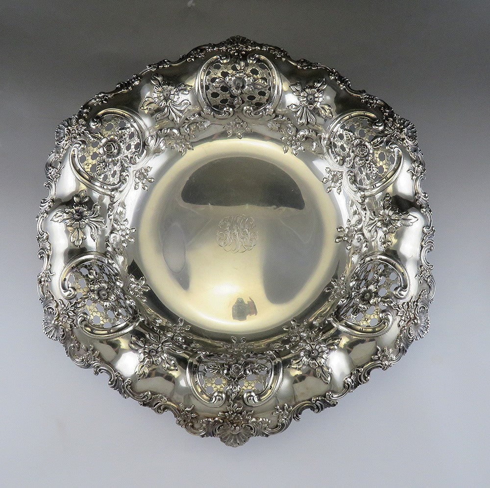 Antique c1895 Tiffany Sterling Silver Victorian Huge Fruit Centerpiece Bowl