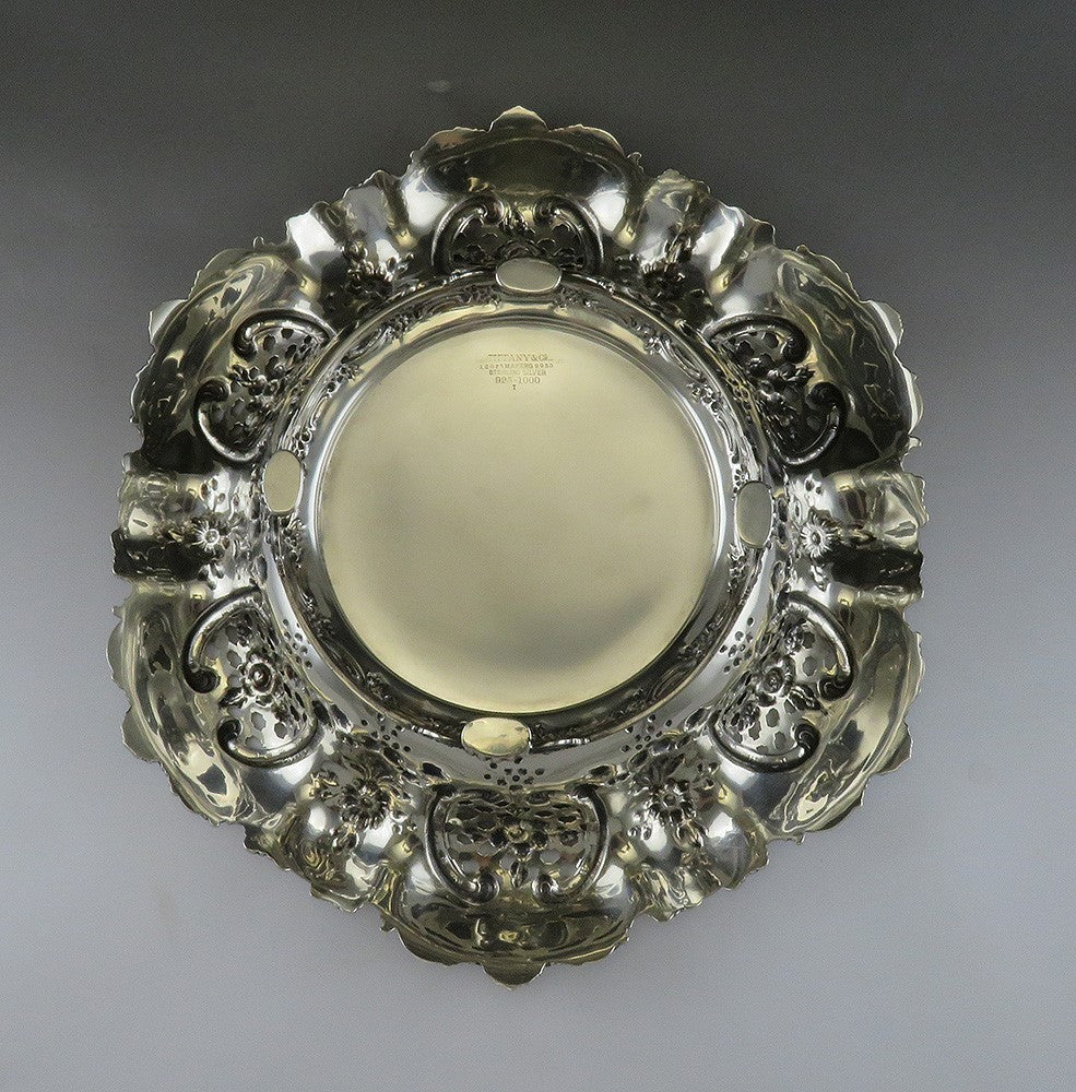Antique c1895 Tiffany Sterling Silver Victorian Huge Fruit Centerpiece Bowl