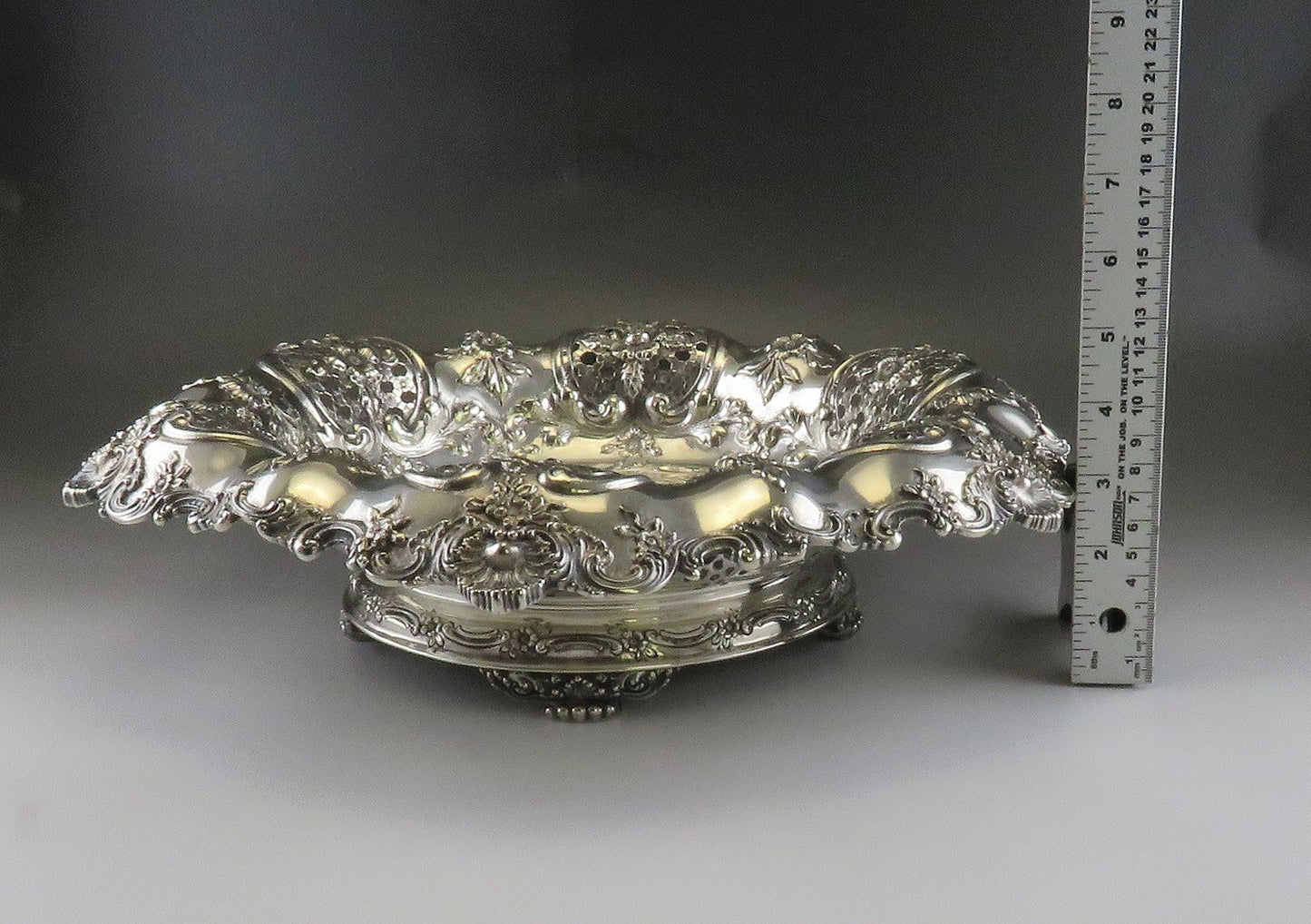 Antique c1895 Tiffany Sterling Silver Victorian Huge Fruit Centerpiece Bowl