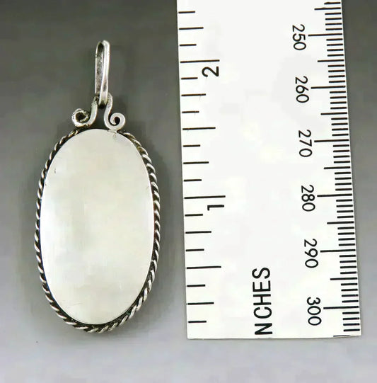 Neat Sterling Silver Hand Painted Porcelain Pendant of Artemis Running Nude