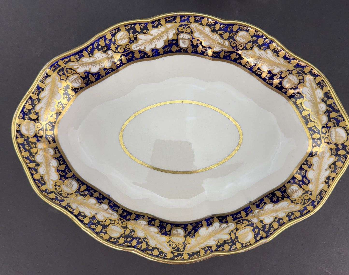 Antique Pair of Old English Derby Cobalt and Gold Serving Bowls circa 1820
