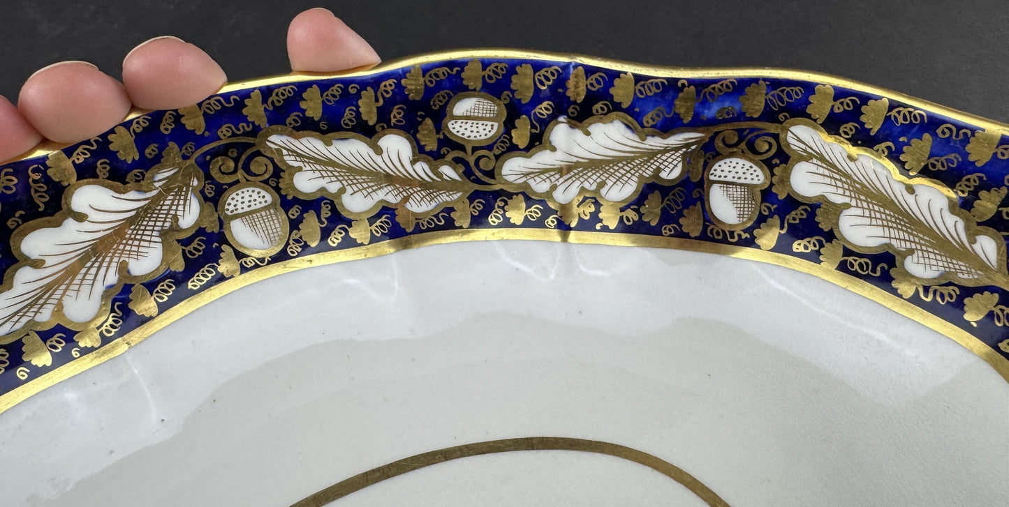 Antique Pair of Old English Derby Cobalt and Gold Serving Bowls circa 1820