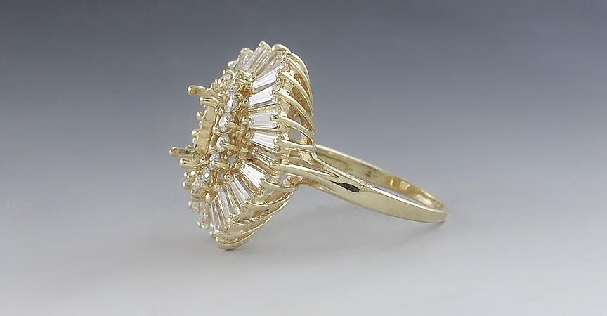 Gorgeous 18k Yellow Gold & Sparkling Diamond Large Ring Setting Ring Mount