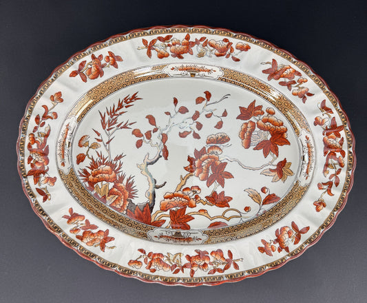 Large Old Copeland Spode India Tree Platter 14 3/4 by 11 1/2 inches