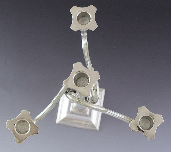 2 Antique 1906 Large German 800 Silver Convertible Candelabra Candlesticks 16"