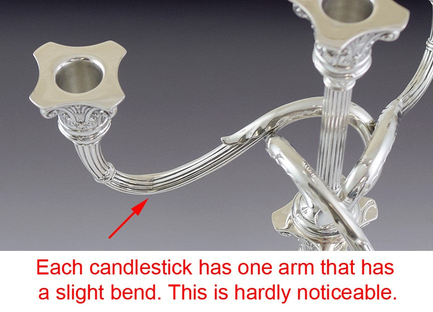 2 Antique 1906 Large German 800 Silver Convertible Candelabra Candlesticks 16"