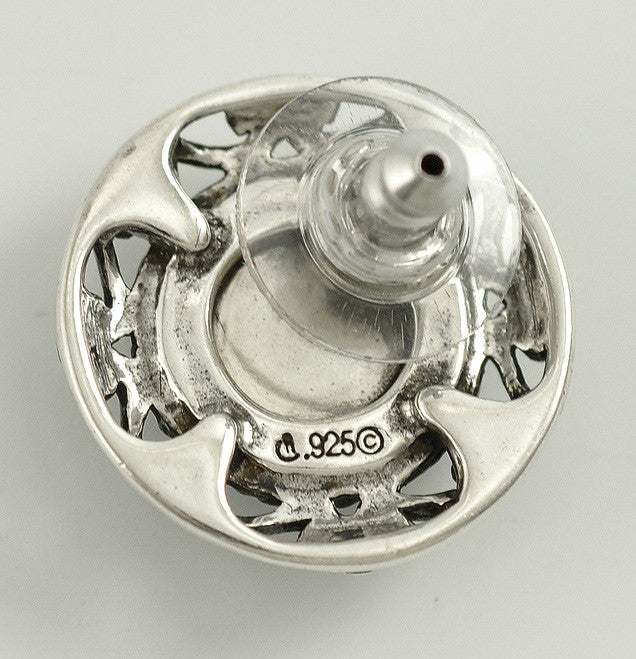 2 Pairs Sterling Silver Earrings Genuine Lapis Stones Pierced