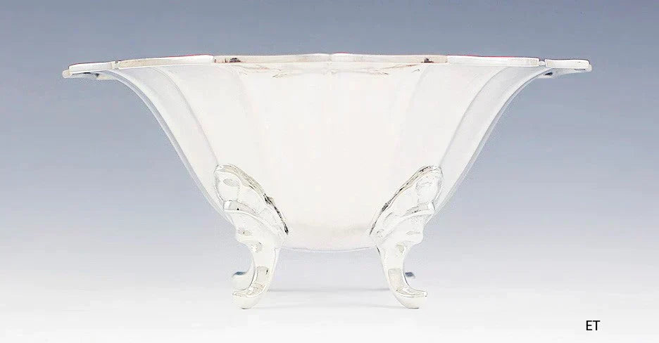Lovely Antique c1900 Austrian Wiener Werkstatte Footed Bowl 800 Silver NO MONO