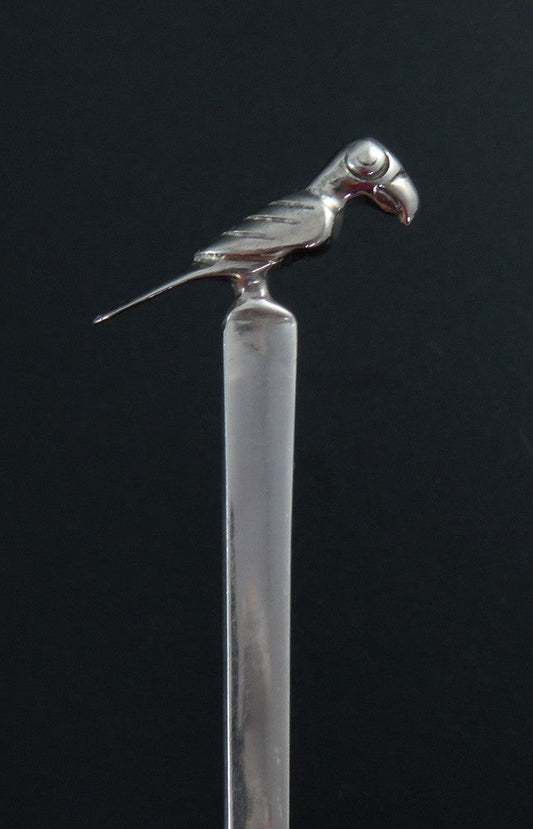 11 Vintage Handmade Peruvian Sterling Silver Parrot Top Demitasse Coffee Spoons