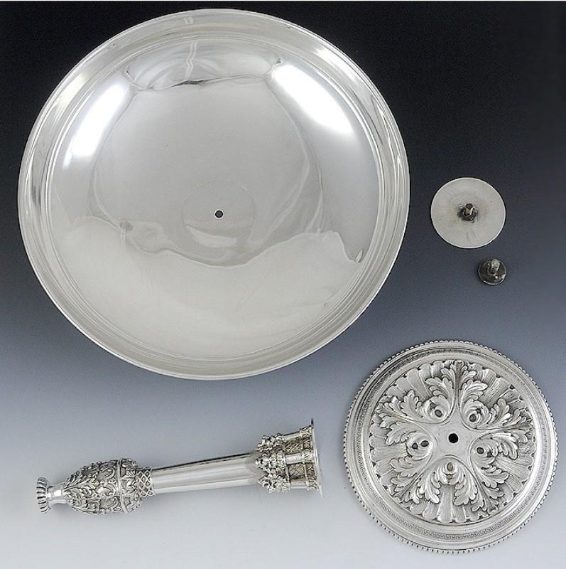Tall Italian Sterling Silver Compote Medieval/Renaissance Style