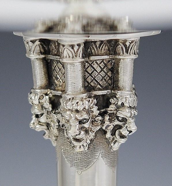 Tall Italian Sterling Silver Compote Medieval/Renaissance Style