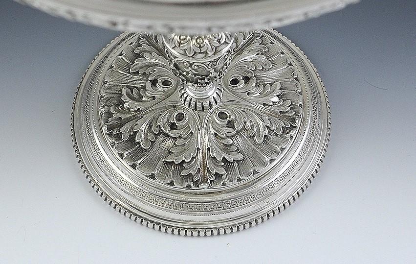 Tall Italian Sterling Silver Compote Medieval/Renaissance Style