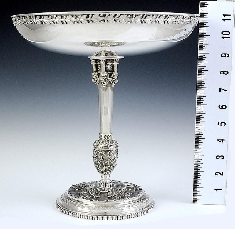 Tall Italian Sterling Silver Compote Medieval/Renaissance Style