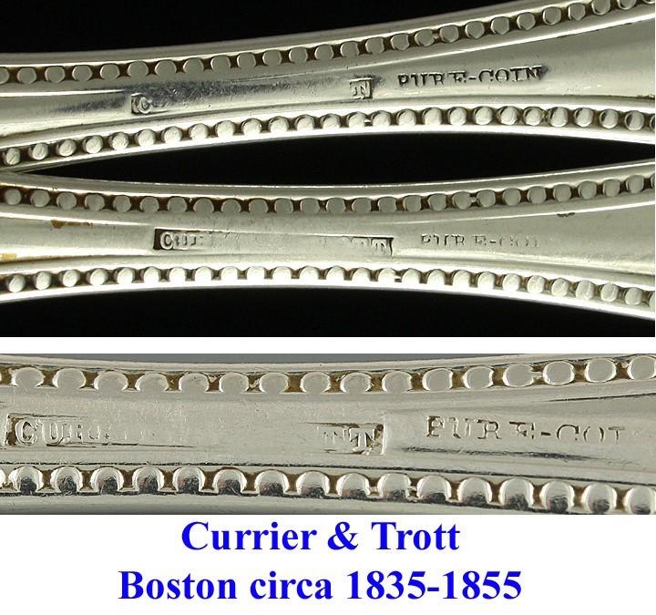 13 Handsome 1820s-50s American Coin Silver Dinner Forks