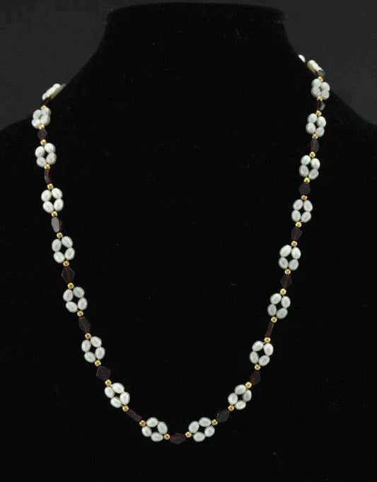 2 Genuine Pearl Green Red Stone Necklaces 1 Bracelet