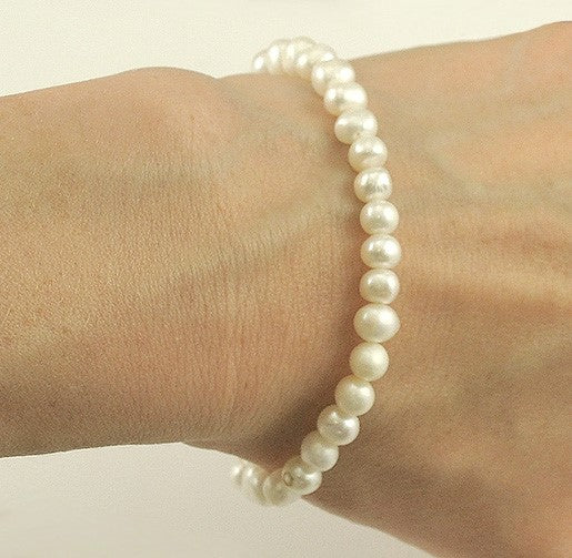 Freshwater Pearl 17" Necklace and 7" Bracelet Set w 10k Yellow Gold Clasps