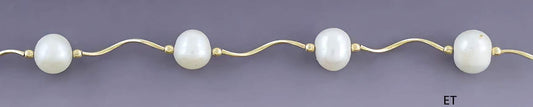 Elegant Italian 14k Gold & Baroque Pearl Necklace