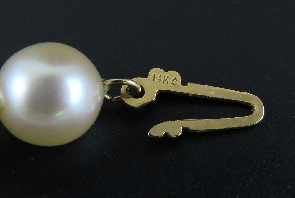 Fabulous Single Strand Baroque ~7.6mm Pearl Necklace 14k Gold Filigree Clasp