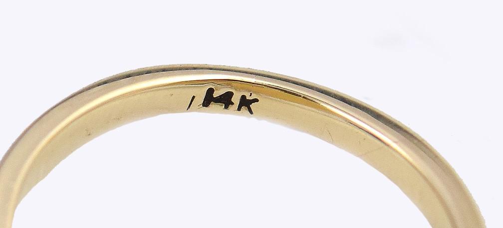 Tulip Form 14k Yellow Gold and Pearl Double Bypass Engraved Ring Sz 6