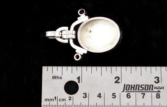 Attractive Sterling Silver Pendant w/ Large Purple Charoite and Garnet Stones