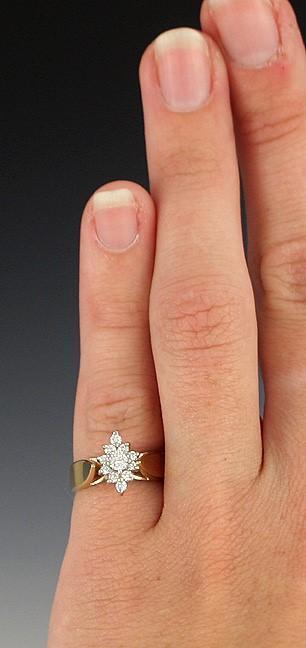 Nice 14k Yellow Gold & Diamond Navette Cluster Ring Size 5