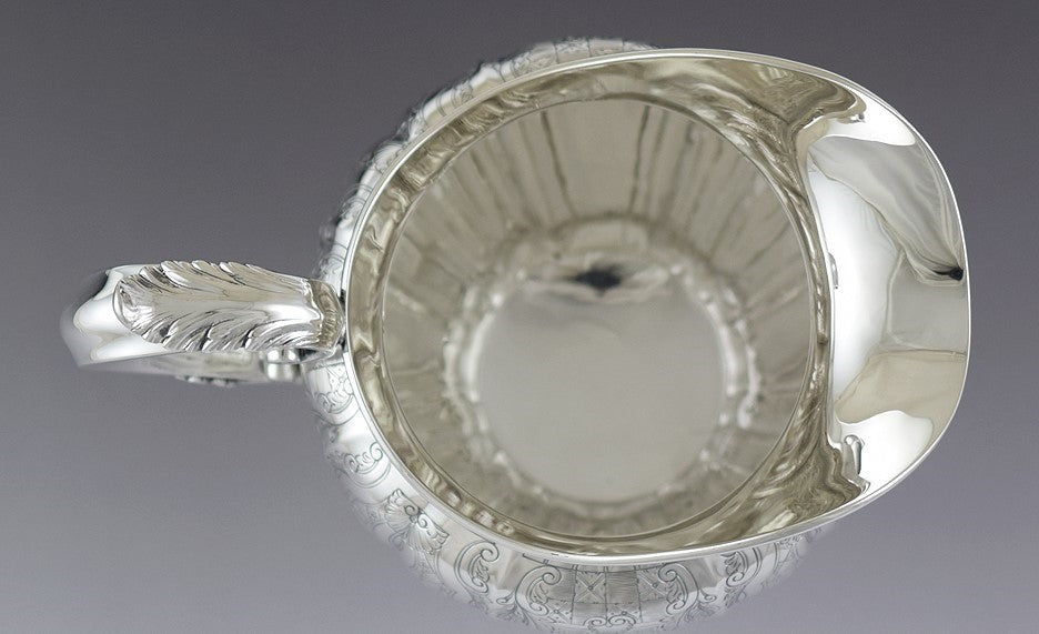 c1900-1925 Beautiful American Sterling Silver Hand Chased 4 Pint Water Pitcher