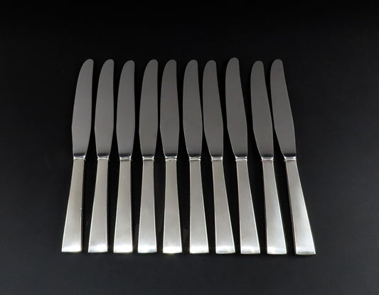Great Set 10 International Sterling Silver Continental Pattern 8 7/8" Knives