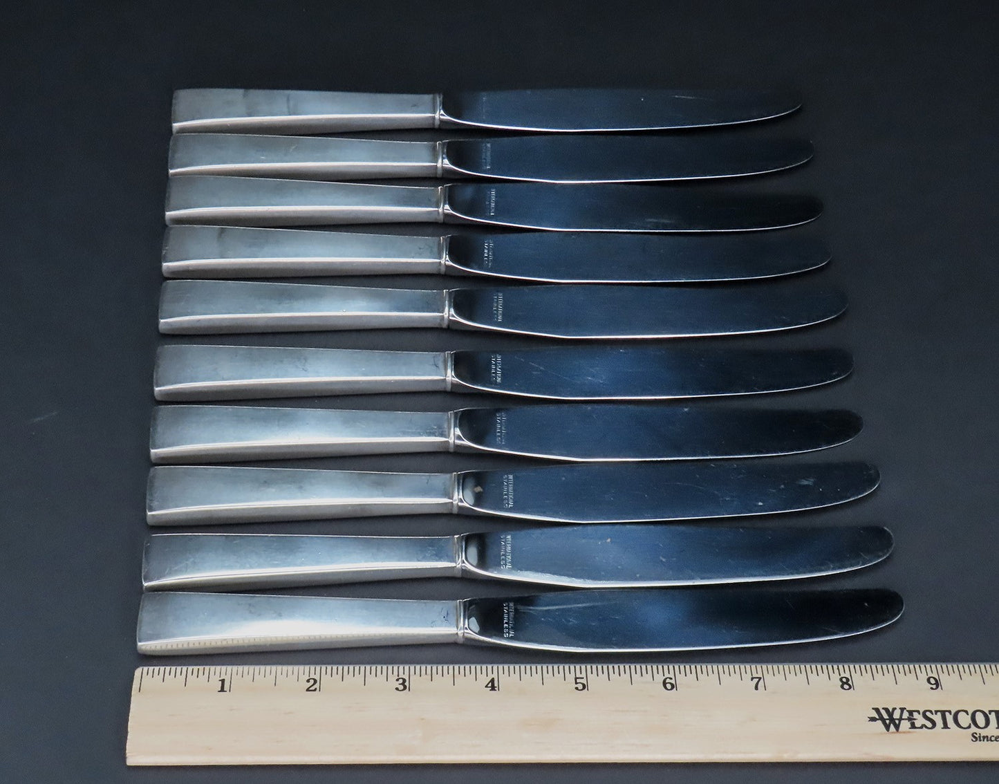 Great Set 10 International Sterling Silver Continental Pattern 8 7/8" Knives