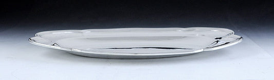 Antique 1743 French Silver Threaded Serving Tray/Platter 8.25" X 11 1/2"