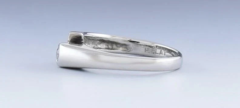 Sleek Modern Platinum & Diamond Bypass Ring