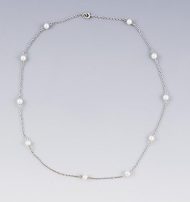 Elegant 14k White Gold & Pearl Necklace