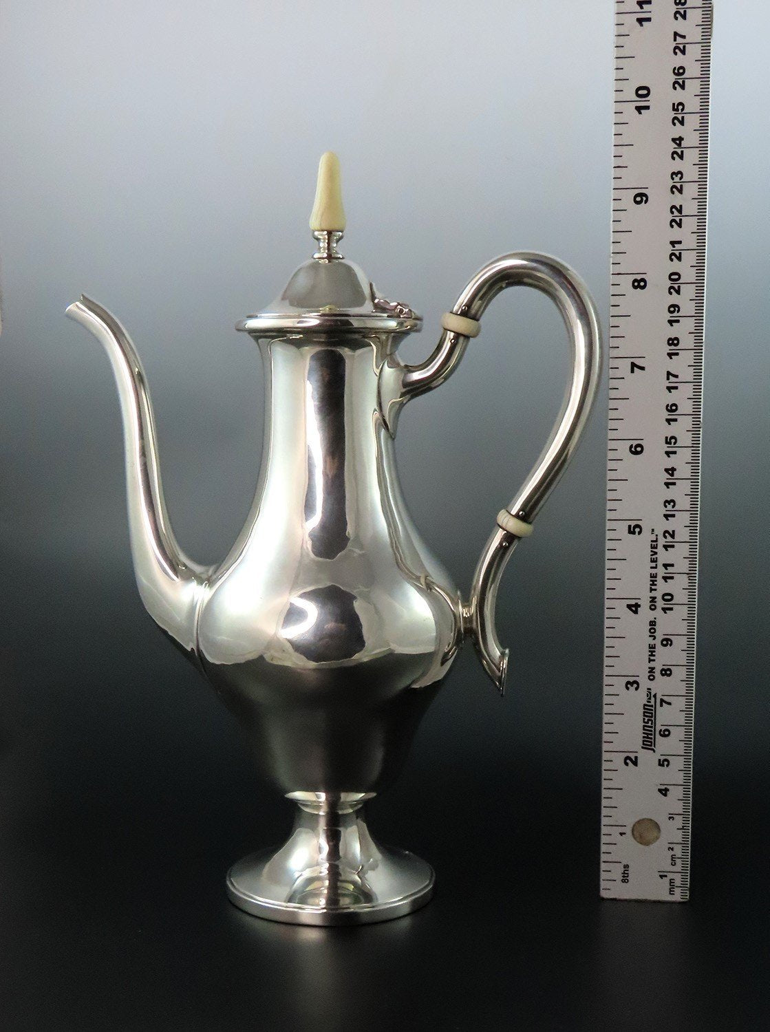 Erickson Arts Crafts Sterling Silver Handwrought Hand Hammered Teapot Coffee Pot