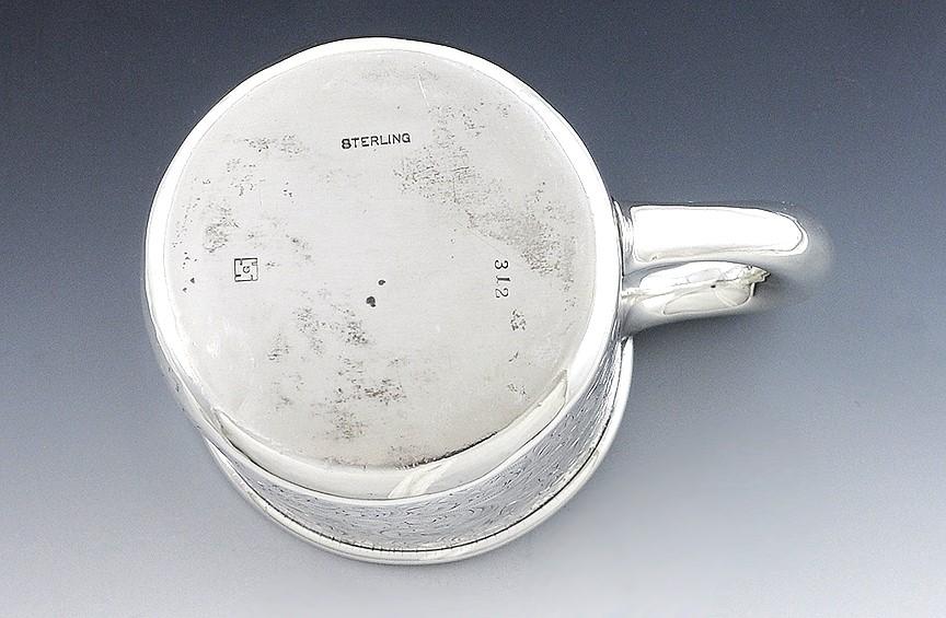Antique c1910 Sterling Silver Albert Gannon Philadelphia Flower Youth Cup Mug