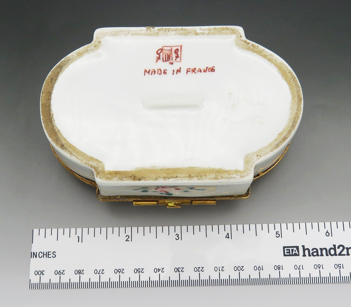 c1920s French Samson Porcelain Floral Hand Painted Trinket Dresser Jewelry Box