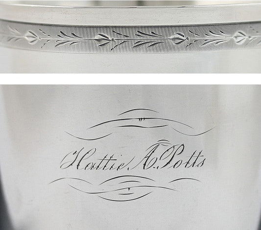 Antique 19th Century American Coin Silver Tea Cup/Mug 3"