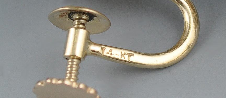 Awesome American 14k Yellow Gold and 6.7 mm Pearl Screwback Earrings