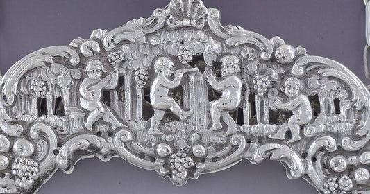 Beautiful c1920s Rome 800 Silver Cherub Putti Scene Purse Clutch Frame