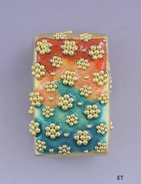 Etruscan Revival Style Pure 24K Gold Beadwork Pendant or Enhancer