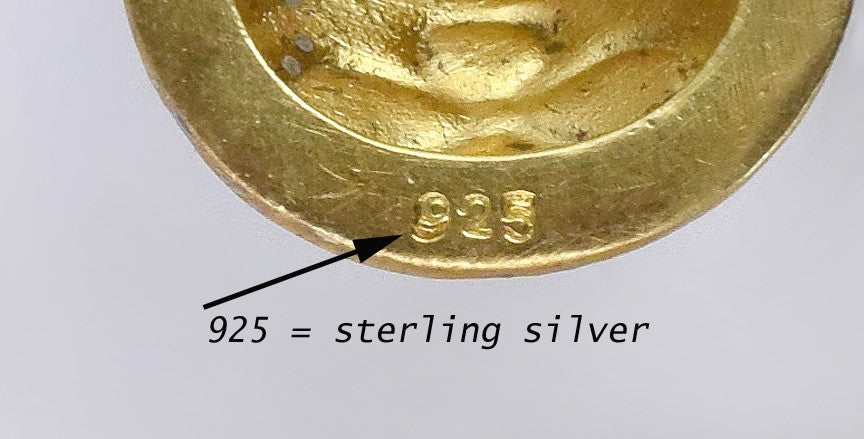 VTG 24k Vermeil Sterling Silver Shashi Cloisonné Blue Enamel Teardrop Earrings