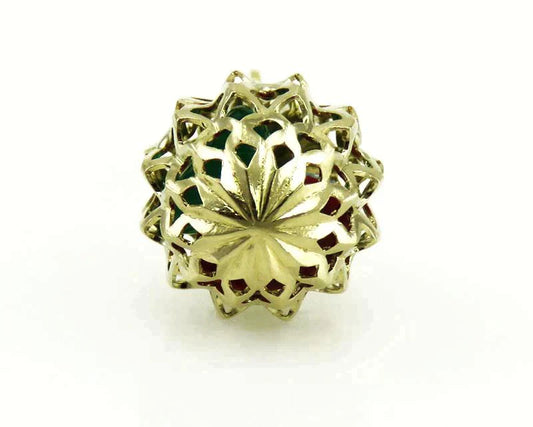 Italian 14K Yellow Gold & Natural Stone Baby Rattle Charm or Pendant