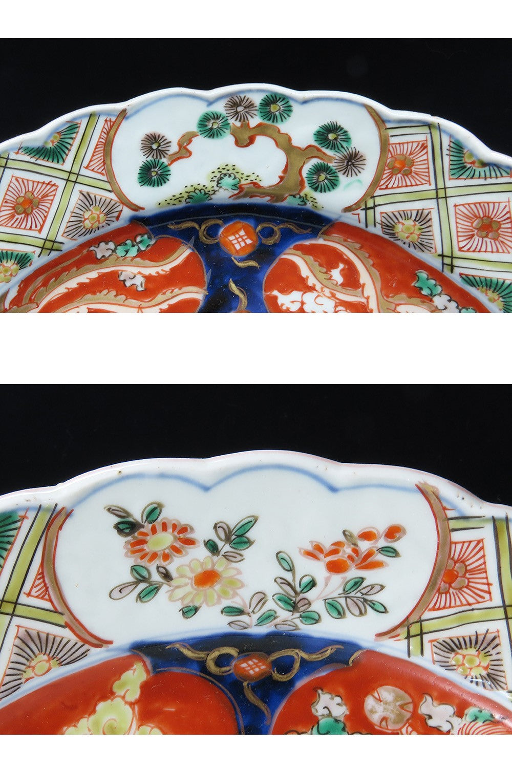 Antique Japanese Imari Dragon Flower Charger Round Tray Plate Platter