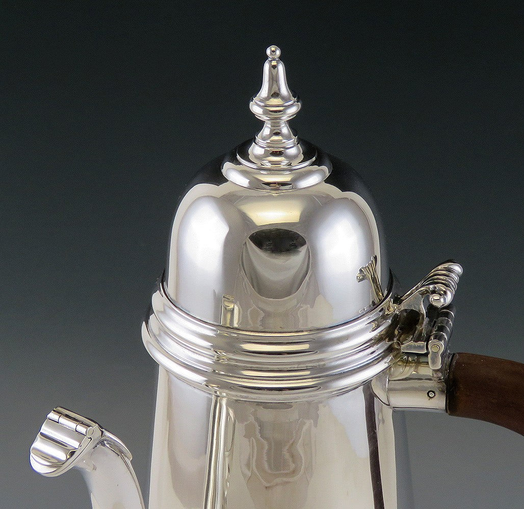 Superb Tiffany & Co. Sterling Silver Coffee Pot on Stand Burner