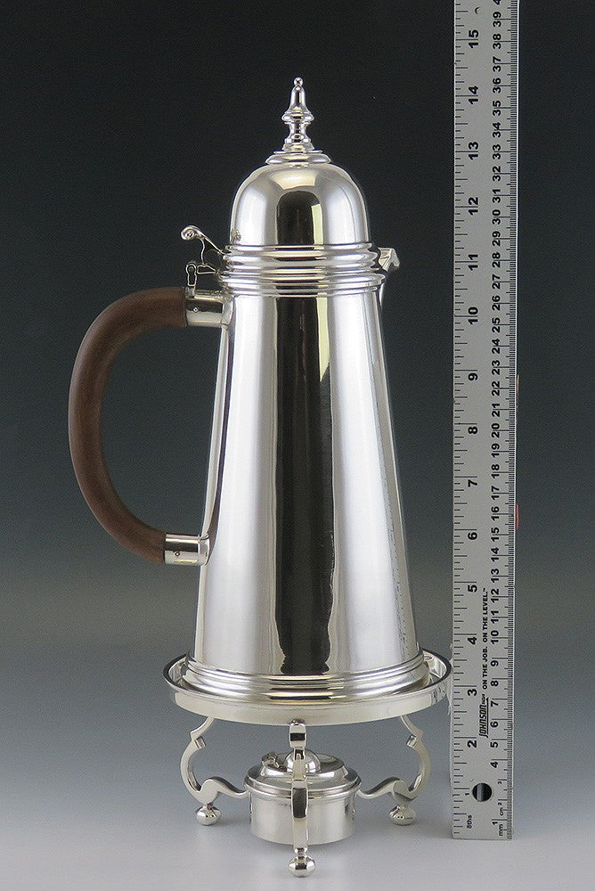 Superb Tiffany & Co. Sterling Silver Coffee Pot on Stand Burner