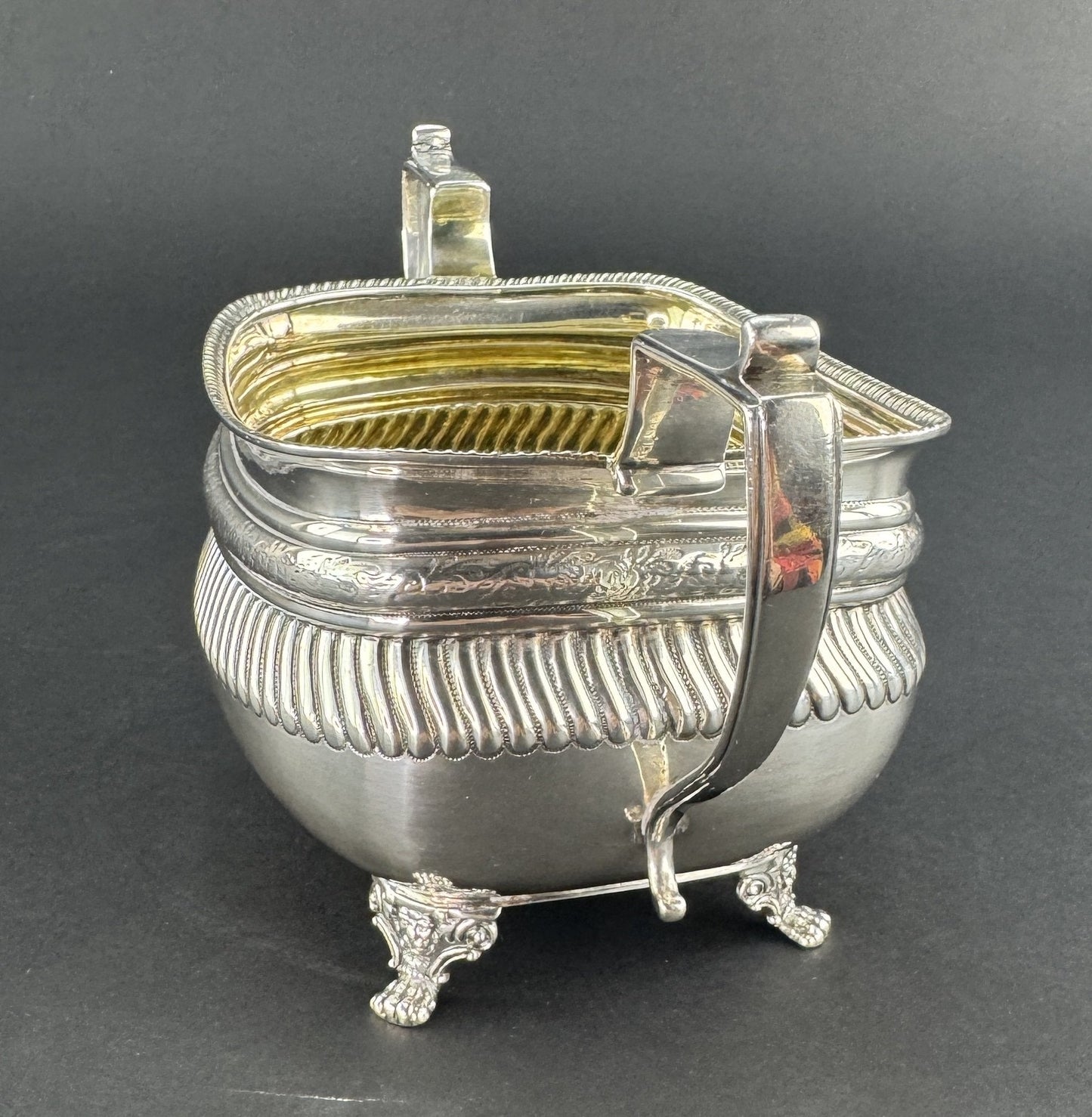 1813 English Sterling Silver 2 Handled Sugar Bowl Classical Form