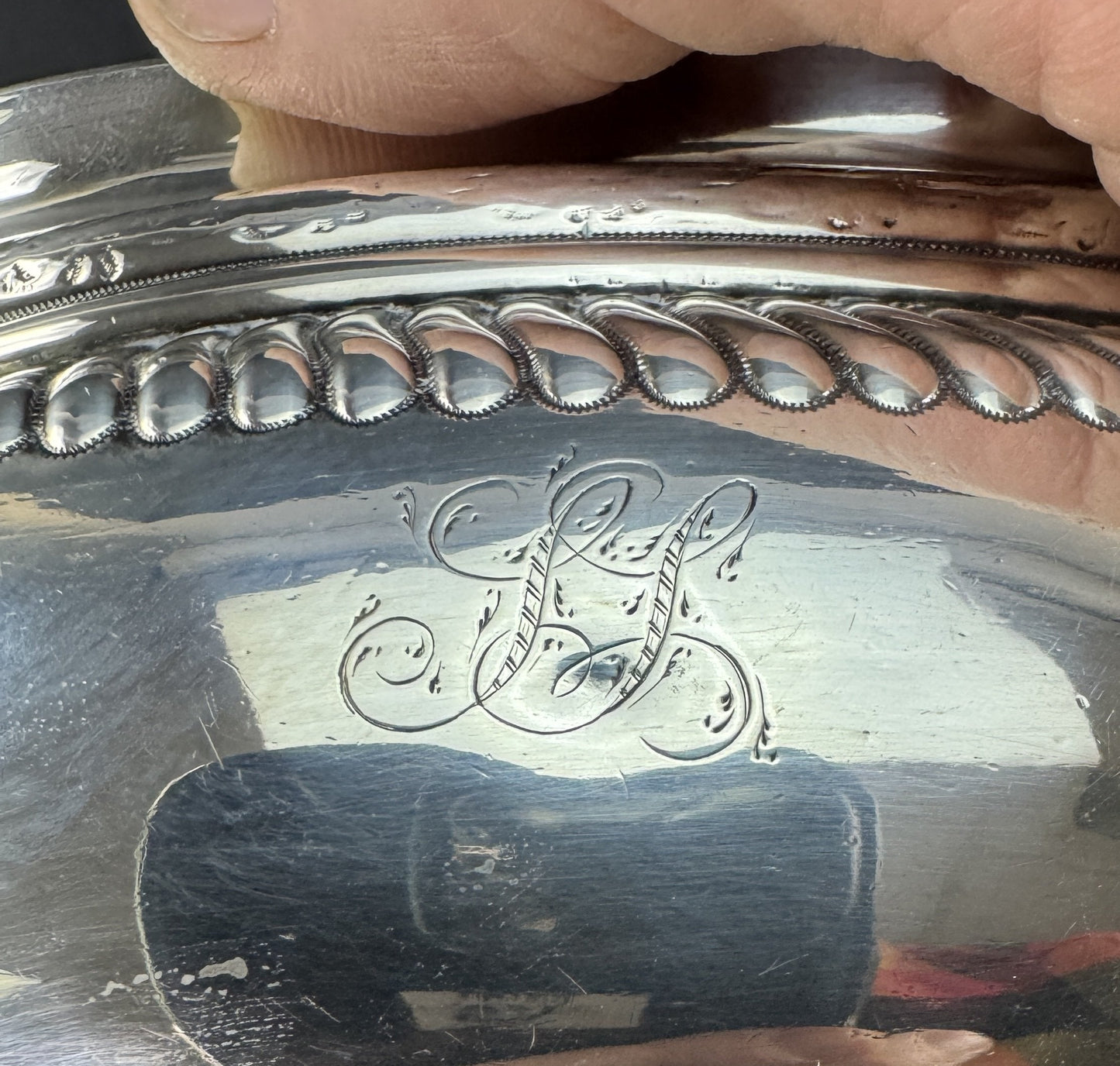 1813 English Sterling Silver 2 Handled Sugar Bowl Classical Form