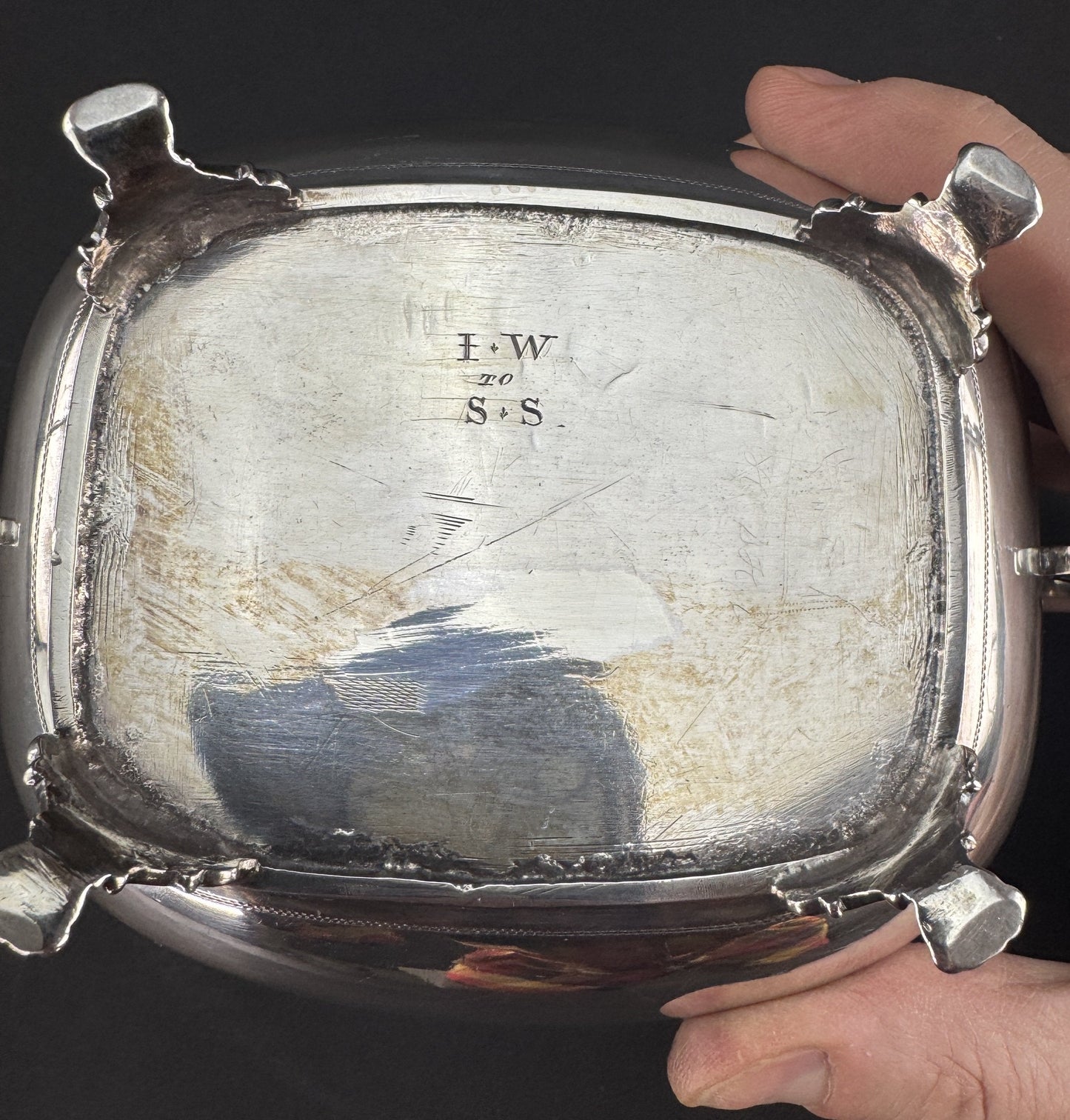 1813 English Sterling Silver 2 Handled Sugar Bowl Classical Form