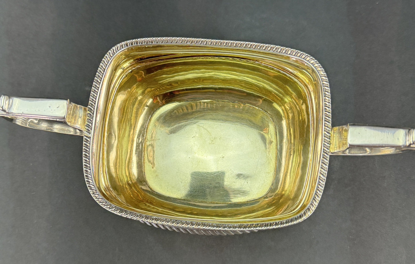 1813 English Sterling Silver 2 Handled Sugar Bowl Classical Form