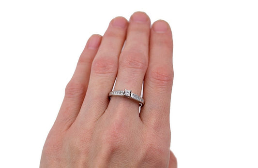 Beautiful 14k White Gold Engagement Ring with 13 Diamonds Over 1/2 Carat TDW