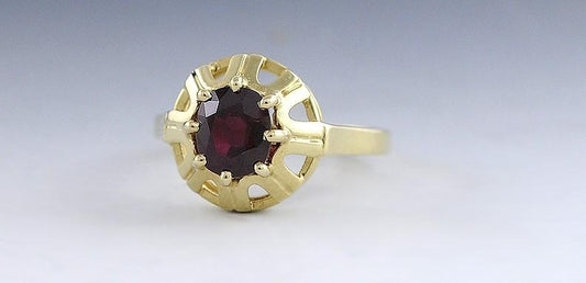Stunning Austrian 14k Gold Natural Ruby Ring & Earring Set